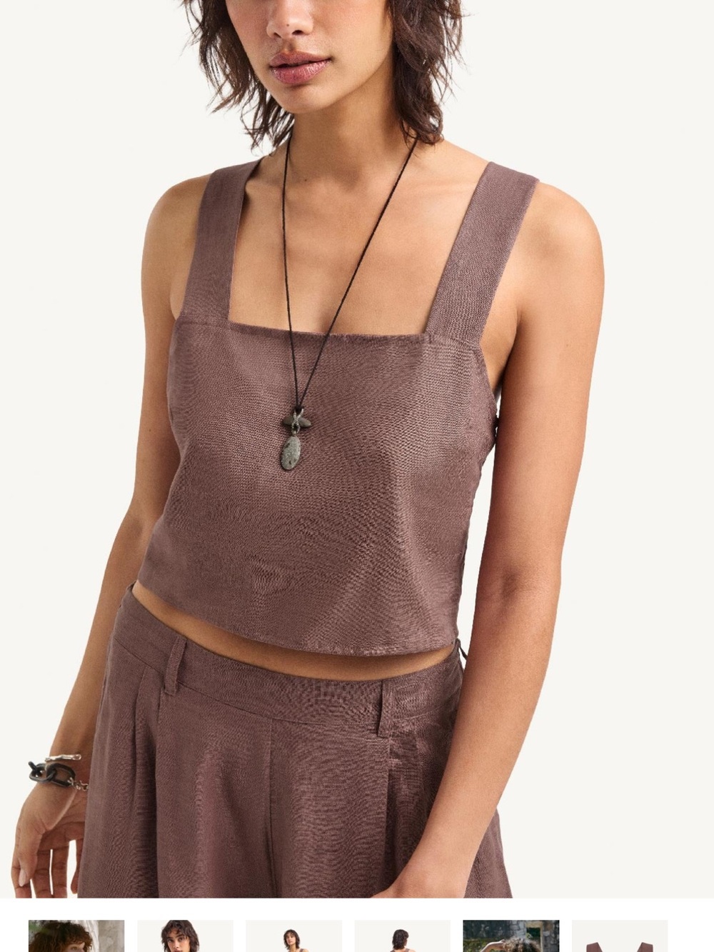 Vitamin A Mauve Square-Neck Cropped Camisole